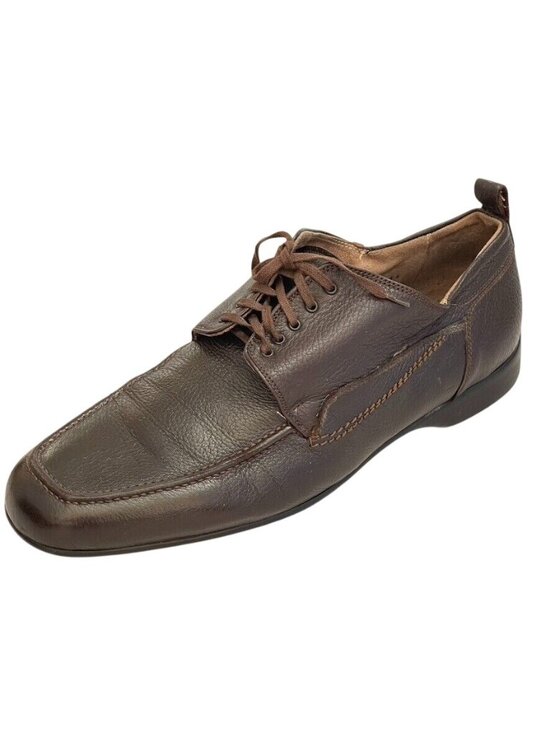 Tiverton & Co Mens Brown Leather Lace-Up Dress Shoes Size 44 Made In Italy main image 8